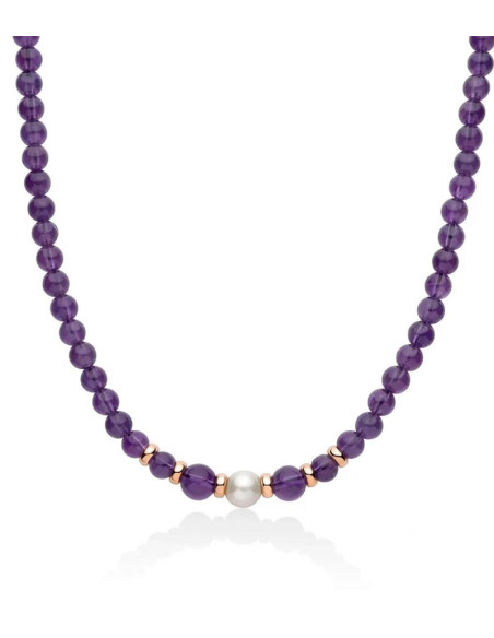 Collana Miluna donna PCL6524 argento ametista e perle