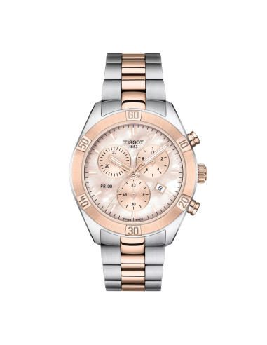 Orologio Tissot donna T1019172215100 Tissot PR 100 Sport Chic Chronograph Bicolor madreperla