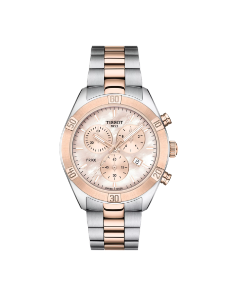 Orologio Tissot donna T1019172215100 Tissot PR 100 Sport Chic Chronograph Bicolor madreperla