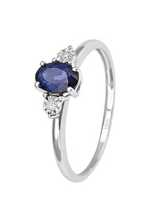 Anello Bliss donna 20069901 Rugiada Colors oro bianco diamante zaffiro