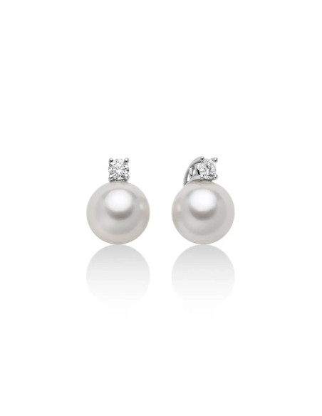 Orecchini Nimei donna PER238 oro bianco diamante
