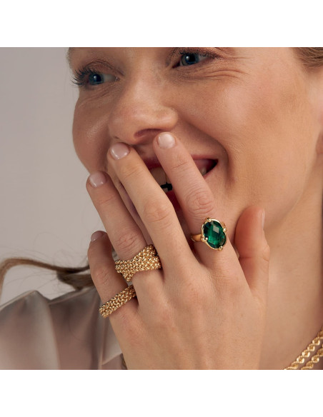 Anello Unoaerre donna 540871 cristallo verde