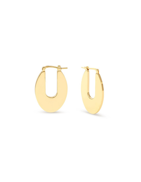 Orecchini Unoaerre donna 566207 dorati piatti ovali