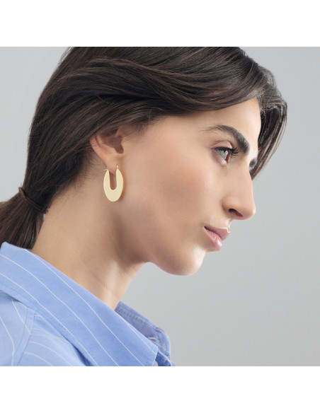 Orecchini Unoaerre donna 566207 dorati piatti ovali