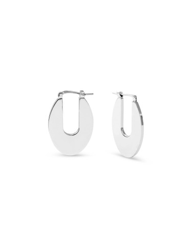Orecchini Unoaerre donna 566208 argentati piatti ovali