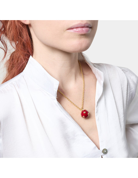 Collana Unoaerre donna 573104 bordeaux smaltato