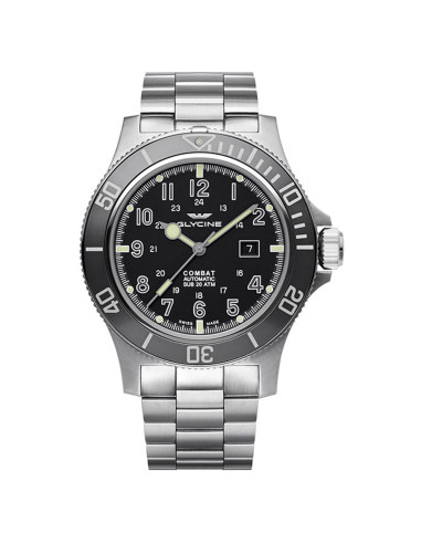 Orologio Glycine uomo Combat sub GL0095 argentato tempo e data
