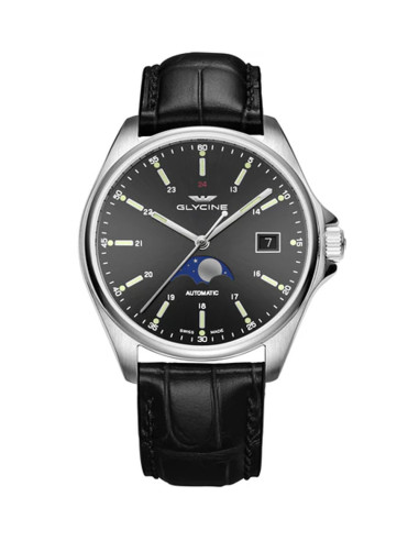 Orologio Glycine uomo Combat Classic Moonphase GL0116 nero tempo e data