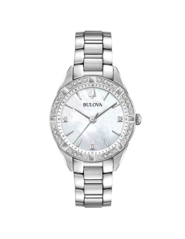Orologio Bulova donna 96R228 Sutton Lady Diamonds quarzo bianco 
