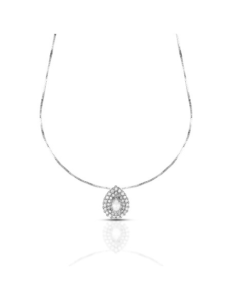 Collana Dana donna CLDER02OBPBL45R3 Rugiada pendente zirconi oro bianco