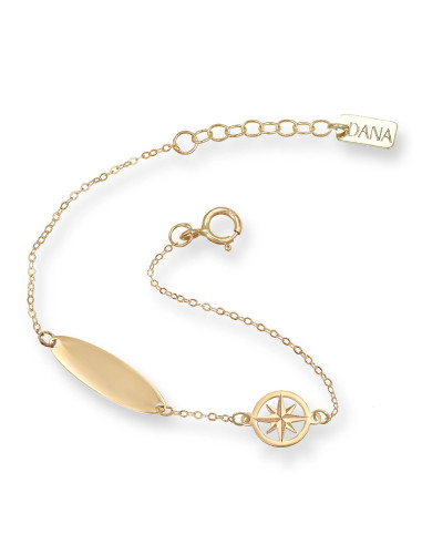 Bracciale Dana bambino BRBFC62OGL13E2 Baby Petit targa rosa dei venti oro    
