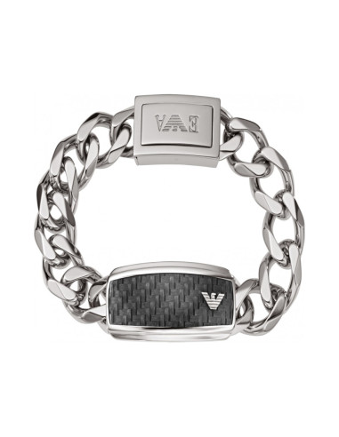 Bracciale Emporio Armani uomo EGA168804019 Signature catena acciaio e carbonio
