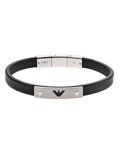 Bracciale Emporio Armani uomo EGS2411040 Essential Signature pelle acciaio