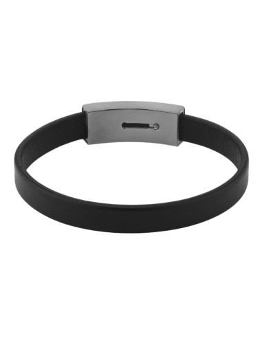 Bracciale Emporio Armani uomo EGS2757060 Identity pelle nero
