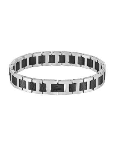 Bracciale Lacoste uomo 2040418 Metropole bicolore nero acciaio