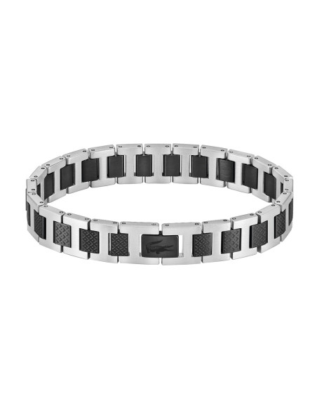 Bracciale Lacoste uomo 2040418 Metropole bicolore nero acciaio