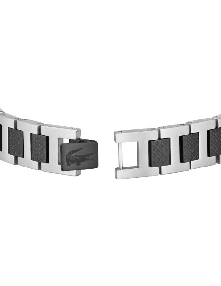 Bracciale Lacoste uomo 2040418 Metropole bicolore nero acciaio