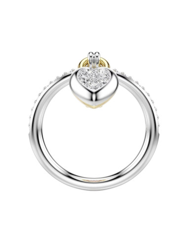 Anello Swarovski donna 5737270 Idyllia pavè cuore placcato rodio