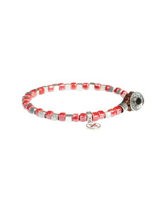Bracciale Gerba Uomo CS02 Silver Ceramic Rosso Argento 925 
