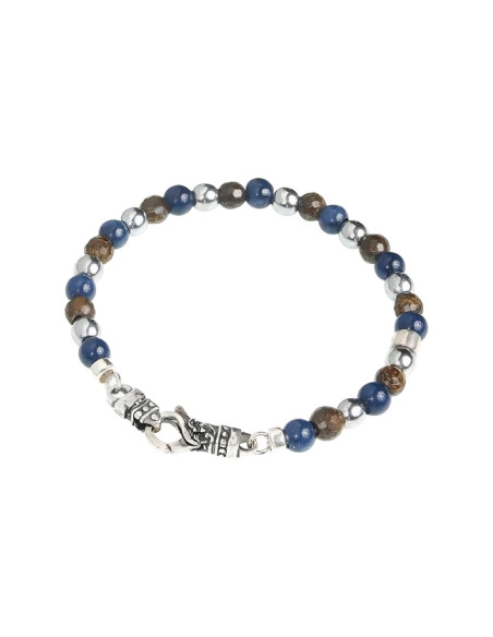 Bracciale Gerba Uomo MOSCH05 Marrone Argento 925 Rodiato