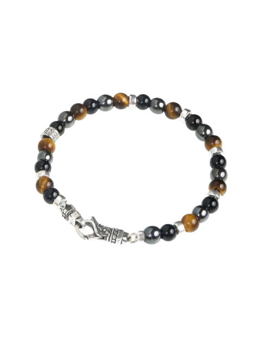 Bracciale Gerba Uomo MOSCH04 Marrone dorato Argento 925
