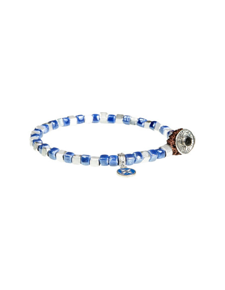 Bracciale Gerba Uomo CS04 Silver Ceramic Blu Argento 925 